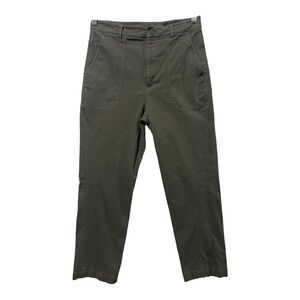 G/Fore Pant Women’s 8 Isle Sage Green Cotton Twill High Rise Tapered Leg Trouser